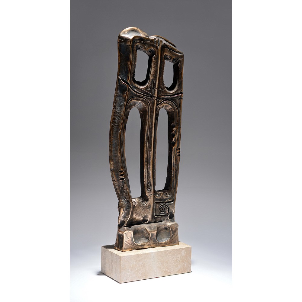 Ușă diaconeasca - sculptură în bronz, artist Liviu Bumbu